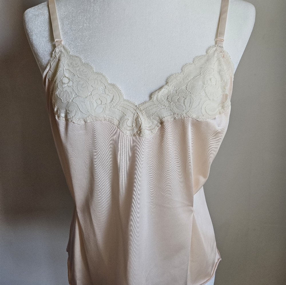 Vintage Camisole Cream Lace Blush  Coquette Dainty Fairy Romantic 36